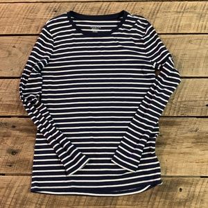 Women large long sleeve striped tee
